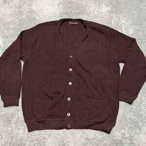 Peru Unlimited Sweater Mens XL Baby Alpaca Wool Cardigan Grandpa Academia Red